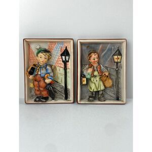 Vintage Friedel Bavaria Handpainted 3D Wall Plaques Set of 2 Made in Germany BN2